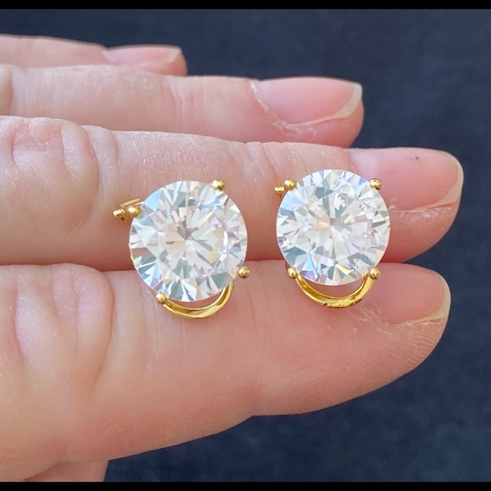 Rhinestone post earrings - Picture 2 of 6